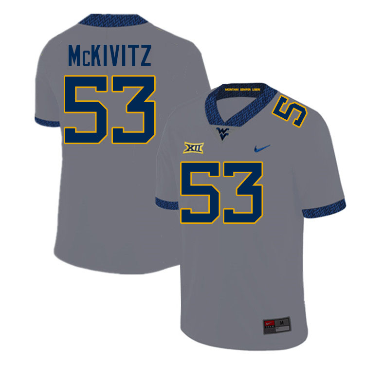 Colton McKivitz WVU Jersey,West Virginia Mountaineers #53 Colton McKivitz Jersey Youth College-Grey